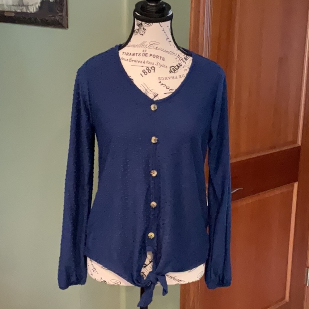 New York Laundry Blue Button-Up Top New with Tags, Size S